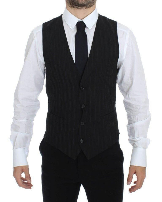 Dolce & Gabbana Elegant Striped Wool Dress Vest - Hilstor