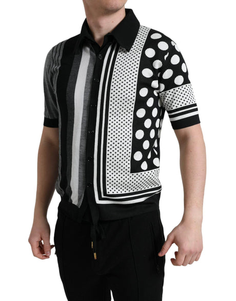 Dolce & Gabbana Elegant Striped Silk Blend Cardigan - Hilstor
