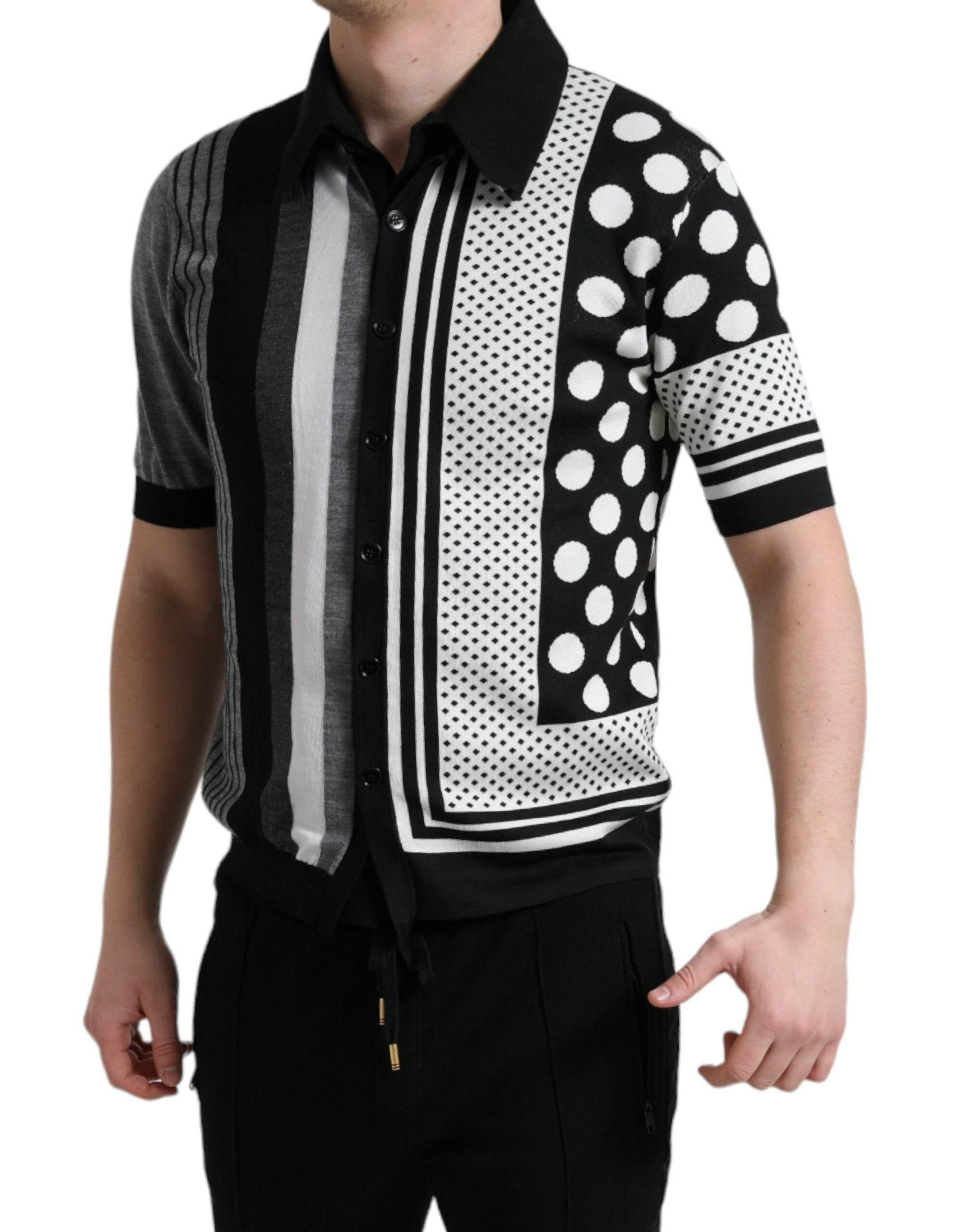 Dolce & Gabbana Elegant Striped Silk Blend Cardigan - Hilstor