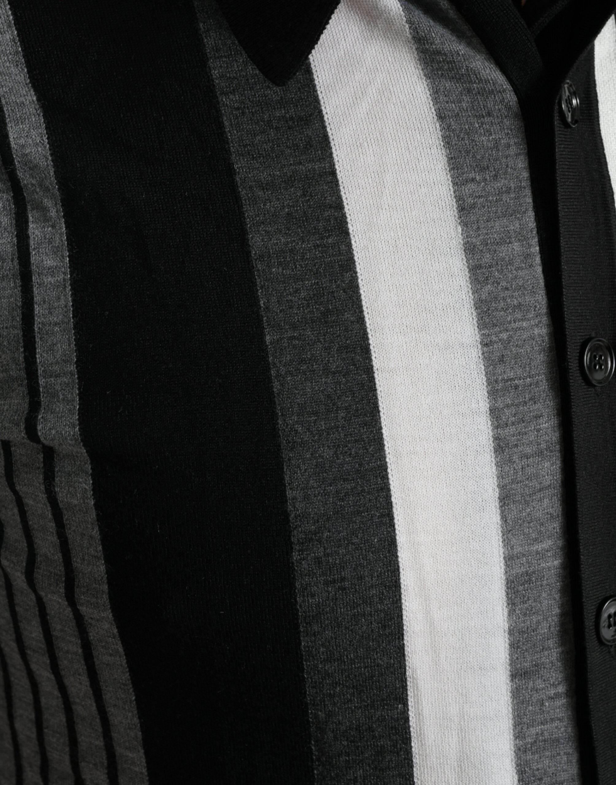 Dolce & Gabbana Elegant Striped Silk Blend Cardigan - Hilstor