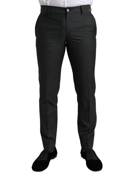 Dolce & Gabbana Dark Gray Stretch Slim Formal Pants - Hilstor