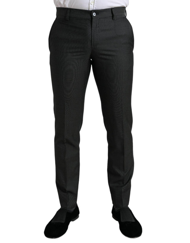 Dolce & Gabbana Dark Gray Stretch Slim Formal Pants - Hilstor