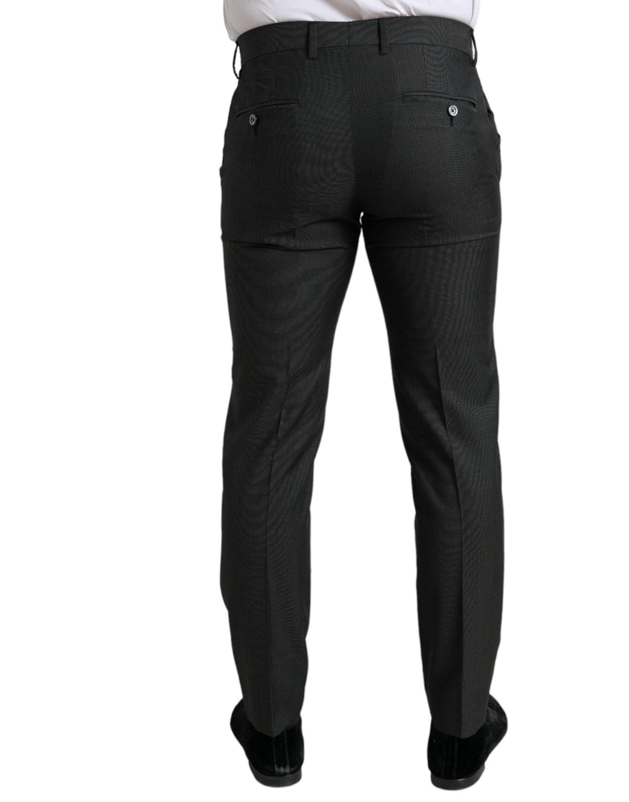 Dolce & Gabbana Dark Gray Stretch Slim Formal Pants - Hilstor