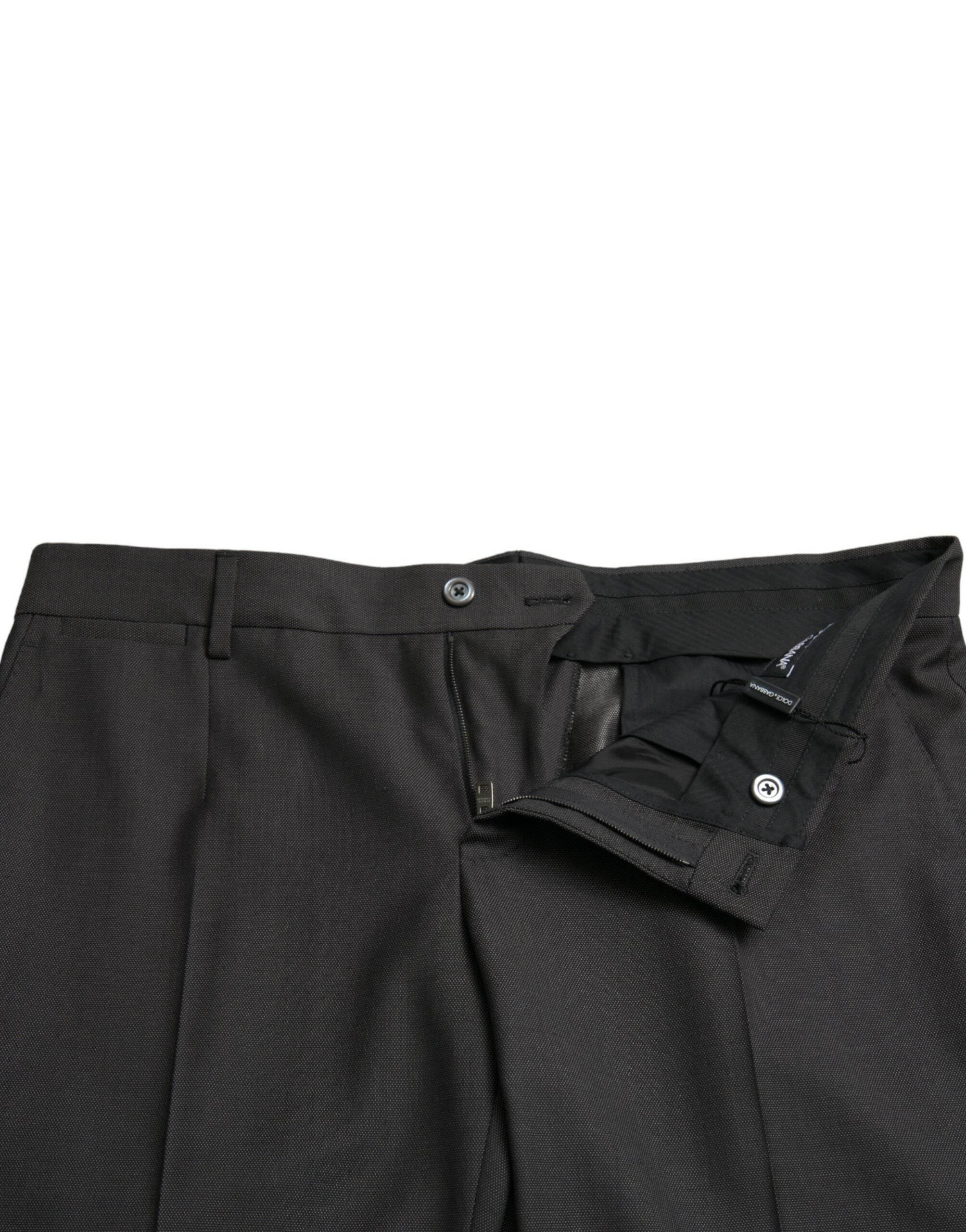 Dolce & Gabbana Dark Gray Stretch Slim Formal Pants - Hilstor