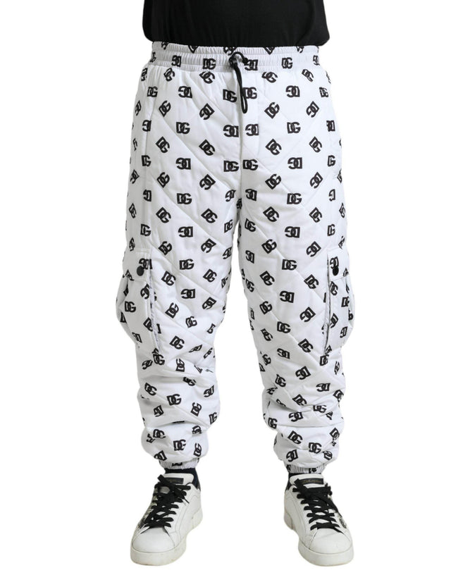 Dolce & Gabbana White Logo DG Print Men Jogger Sweatpants Pants - Hilstor