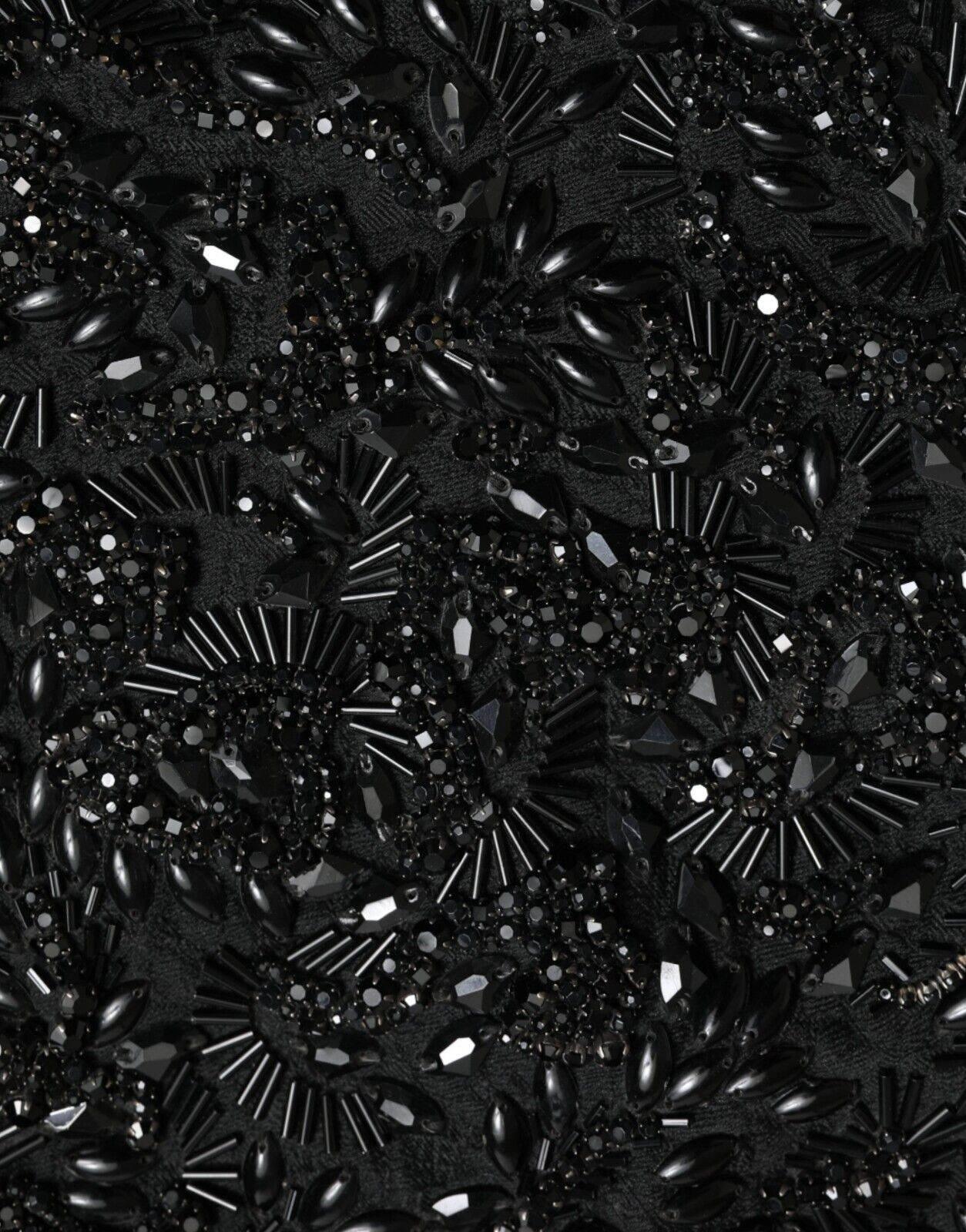 Dolce & Gabbana Black Crystal-Embellished Runway Skirt - Hilstor