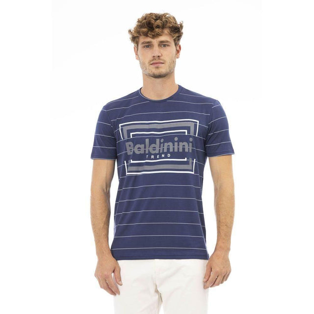 Baldinini Trend Blue Cotton Men T-Shirt - Hilstor