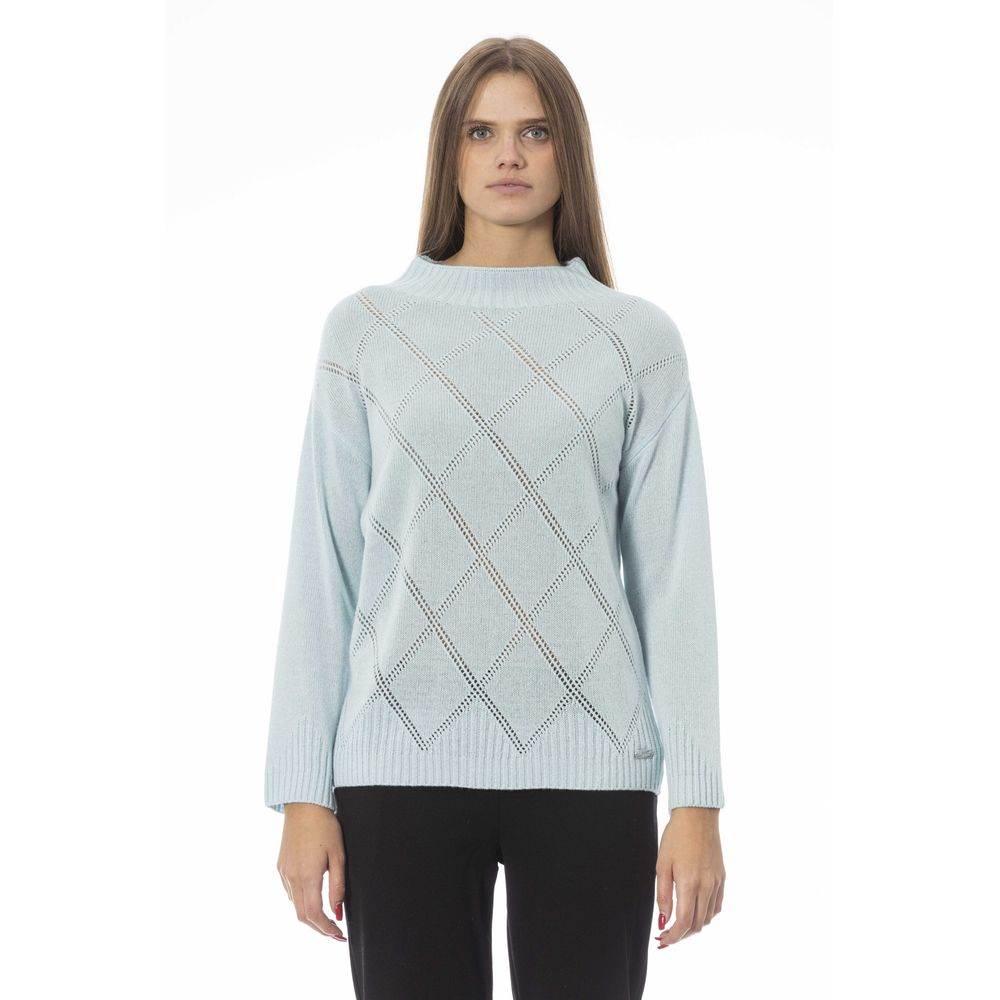 Baldinini Trend Light Blue Wool Women Sweater - Hilstor
