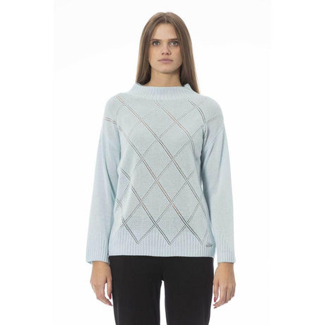 Baldinini Trend Light Blue Wool Women Sweater - Hilstor