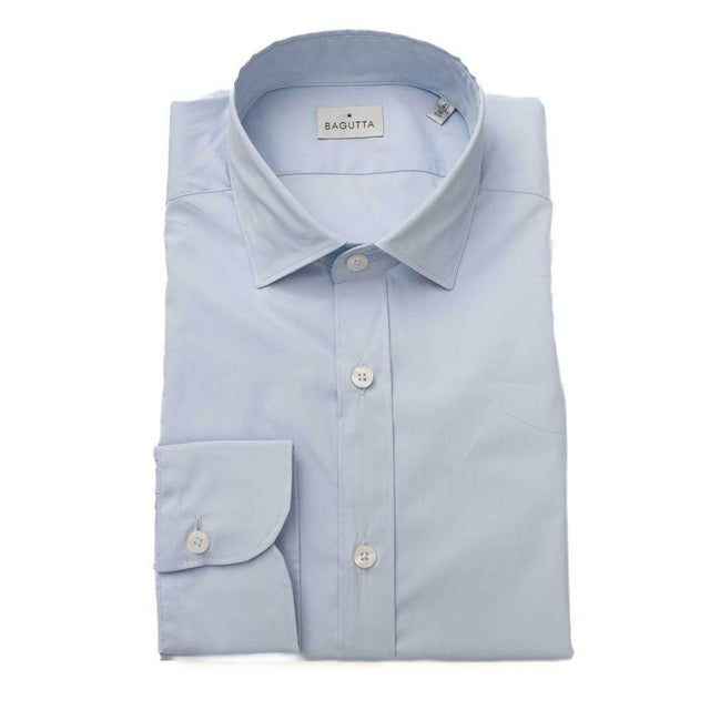 Bagutta Light Blue Cotton Men Shirt - Hilstor