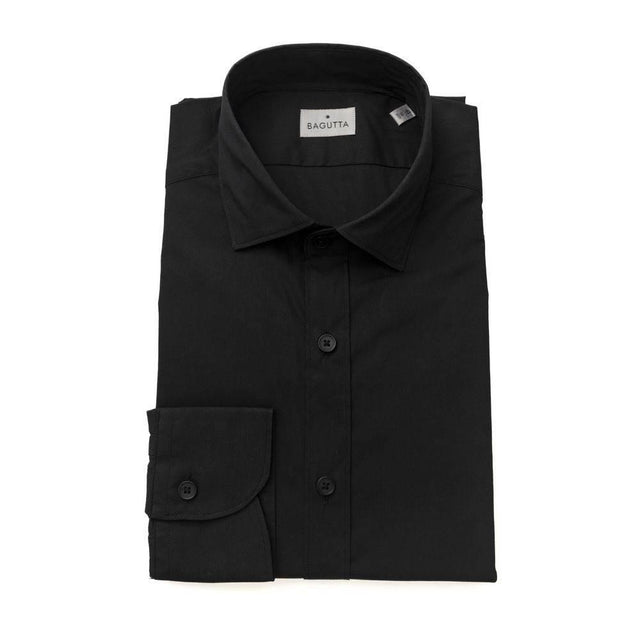 Bagutta Black Cotton Men Shirt - Hilstor