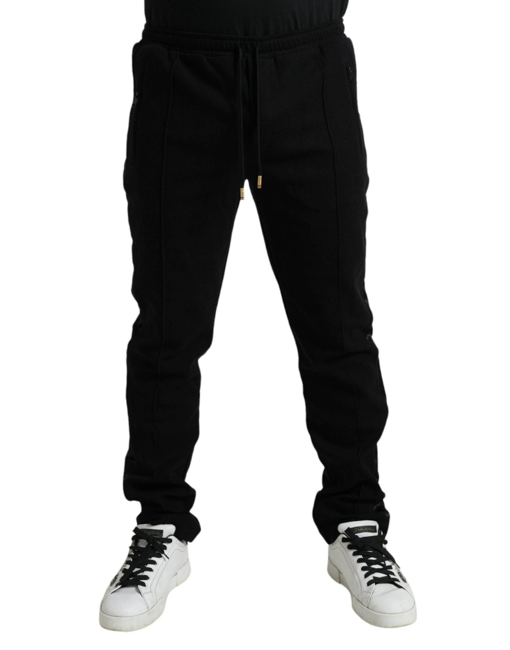 Dolce & Gabbana Black Cotton Blend Jogger Sweatpants Pants - Hilstor