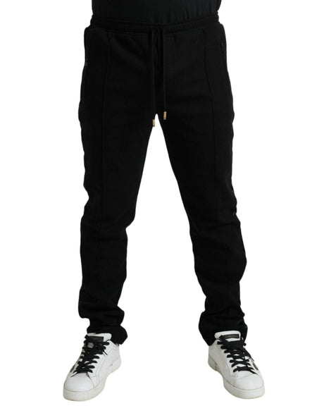 Dolce & Gabbana Black Cotton Blend Jogger Sweatpants Pants - Hilstor