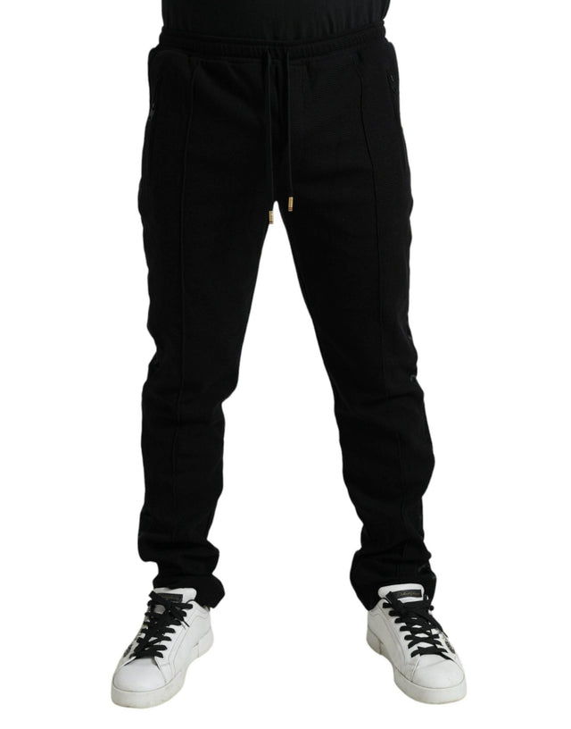 Dolce & Gabbana Black Cotton Blend Jogger Sweatpants Pants - Hilstor