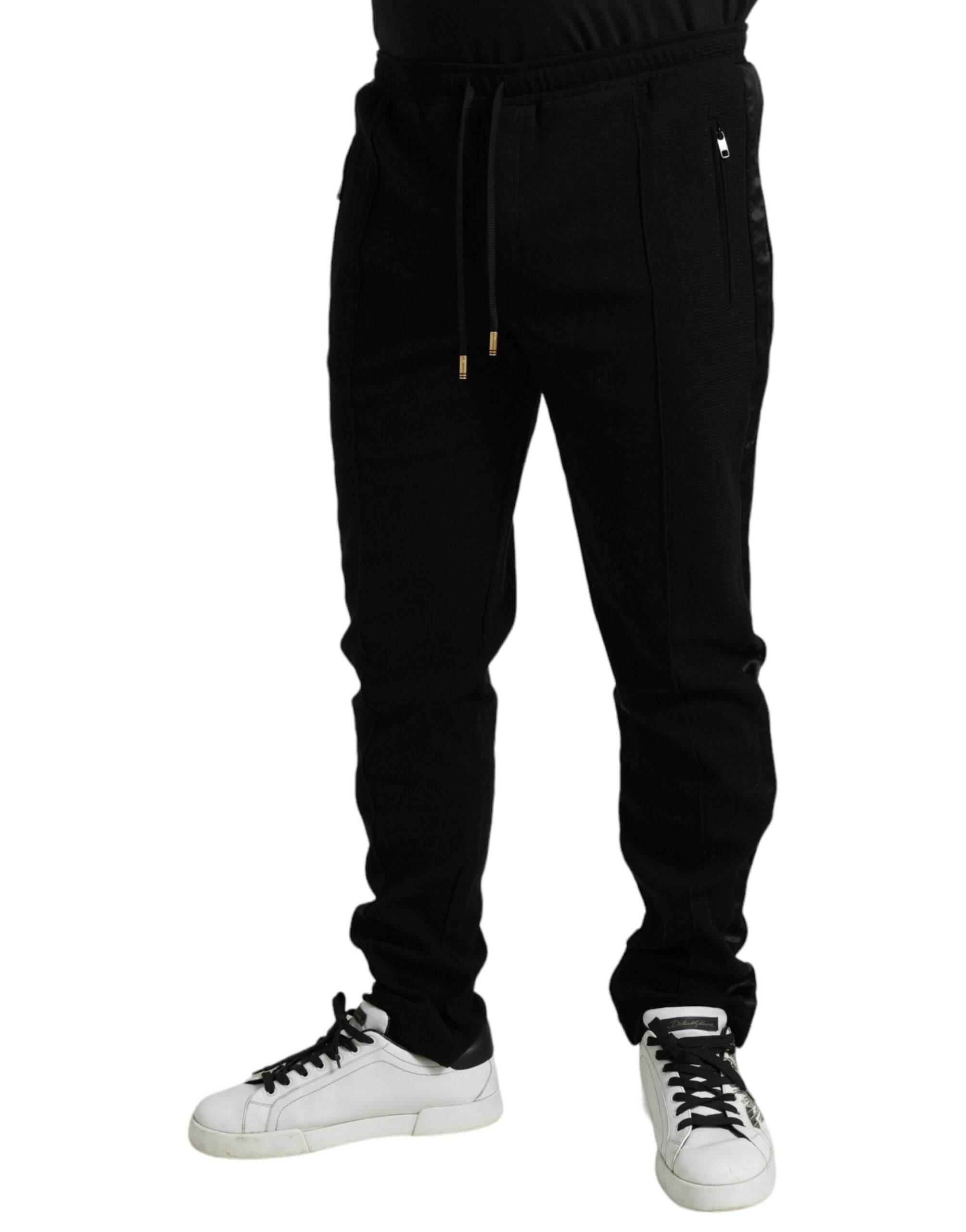 Dolce & Gabbana Black Cotton Blend Jogger Sweatpants Pants - Hilstor