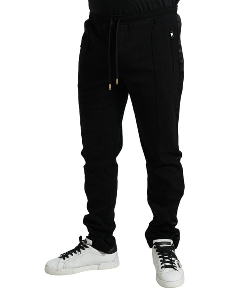 Dolce & Gabbana Black Cotton Blend Jogger Sweatpants Pants - Hilstor