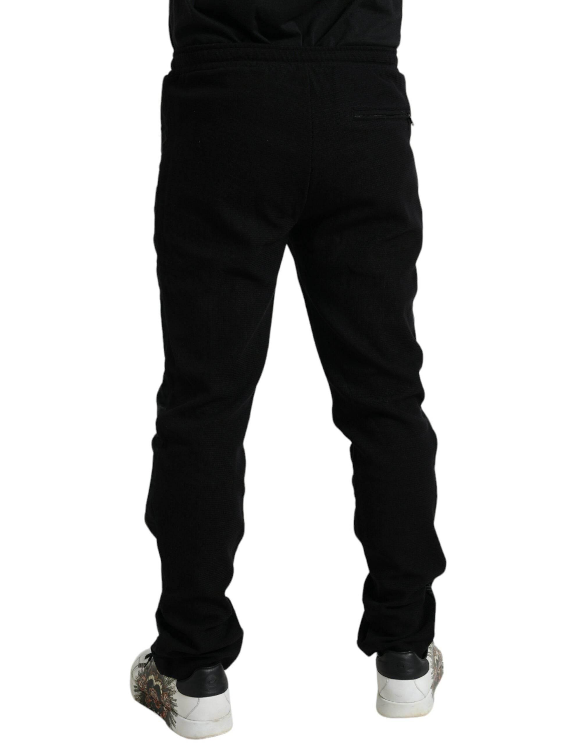 Dolce & Gabbana Black Cotton Blend Jogger Sweatpants Pants - Hilstor