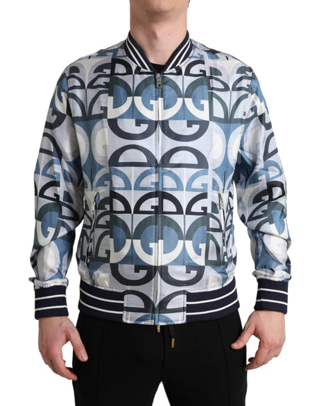 Dolce & Gabbana Multicolor Silk Bomber Jacket - Classic Elegance - Hilstor