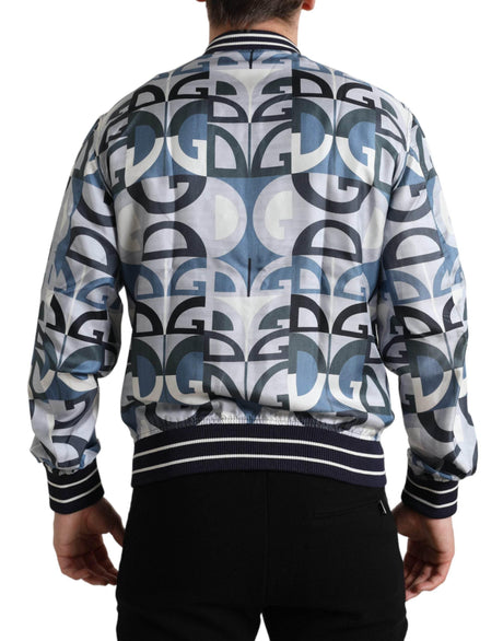 Dolce & Gabbana Multicolor Silk Bomber Jacket - Classic Elegance - Hilstor