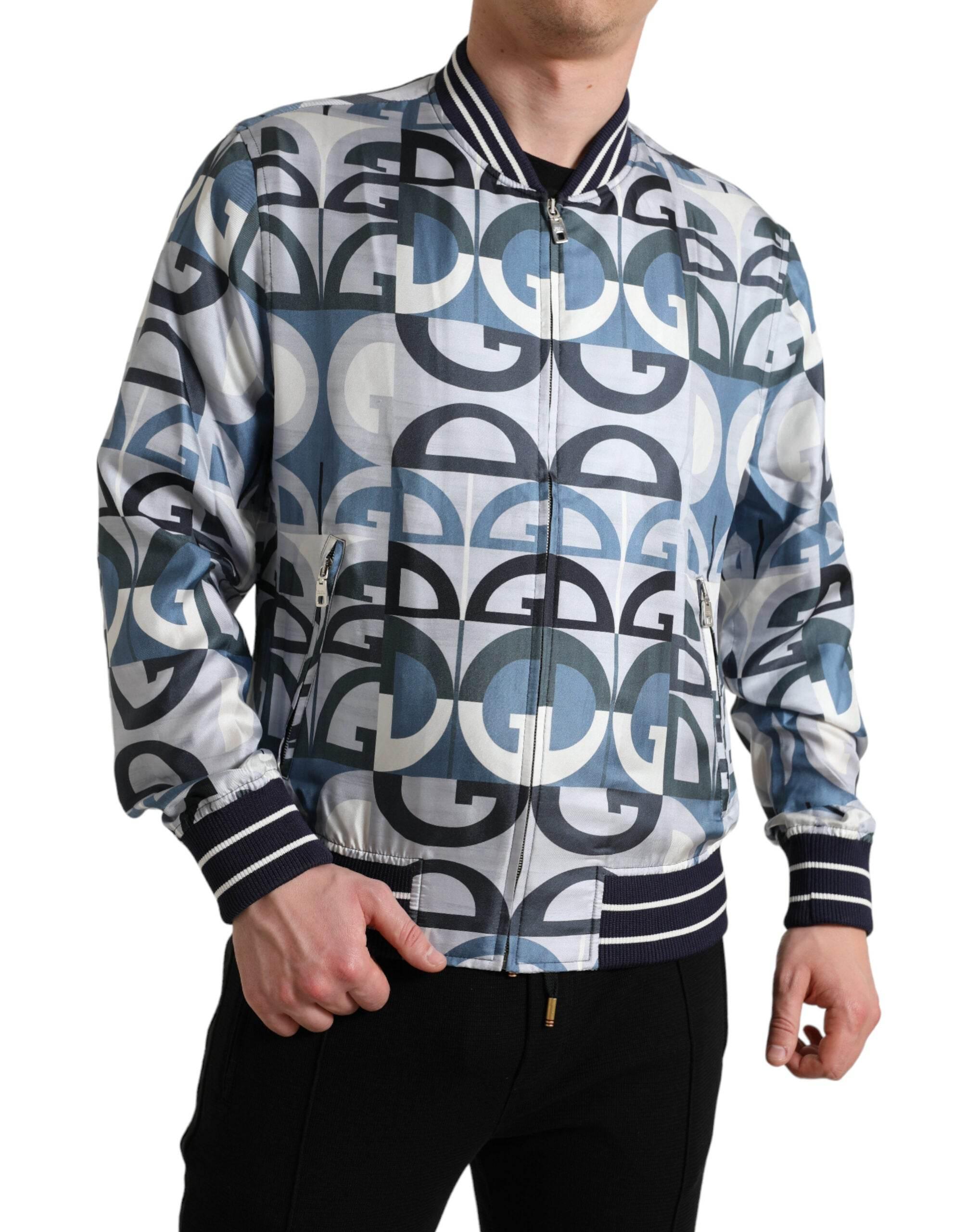 Dolce & Gabbana Multicolor Silk Bomber Jacket - Classic Elegance - Hilstor