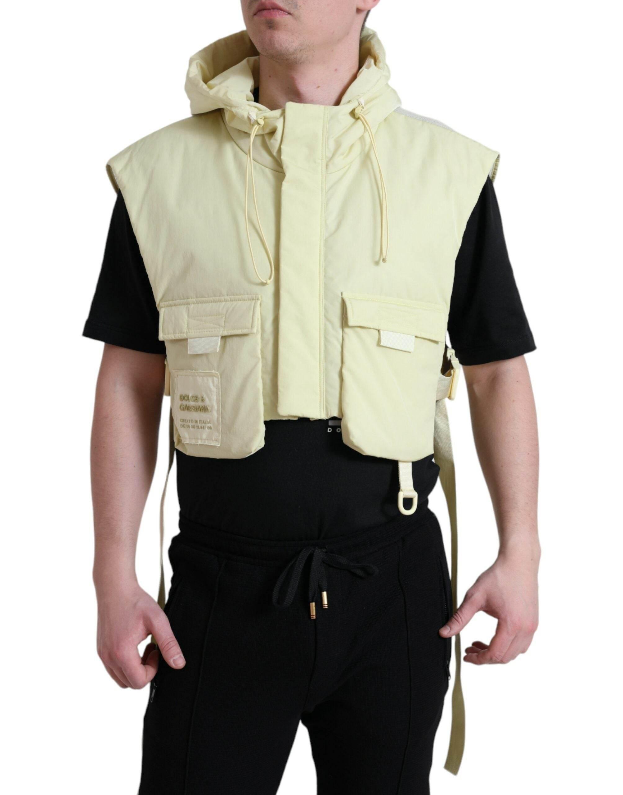 Dolce & Gabbana Sunshine Yellow Hooded Vest Jacket - Hilstor