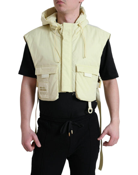Dolce & Gabbana Sunshine Yellow Hooded Vest Jacket - Hilstor