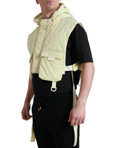 Dolce & Gabbana Sunshine Yellow Hooded Vest Jacket - Hilstor