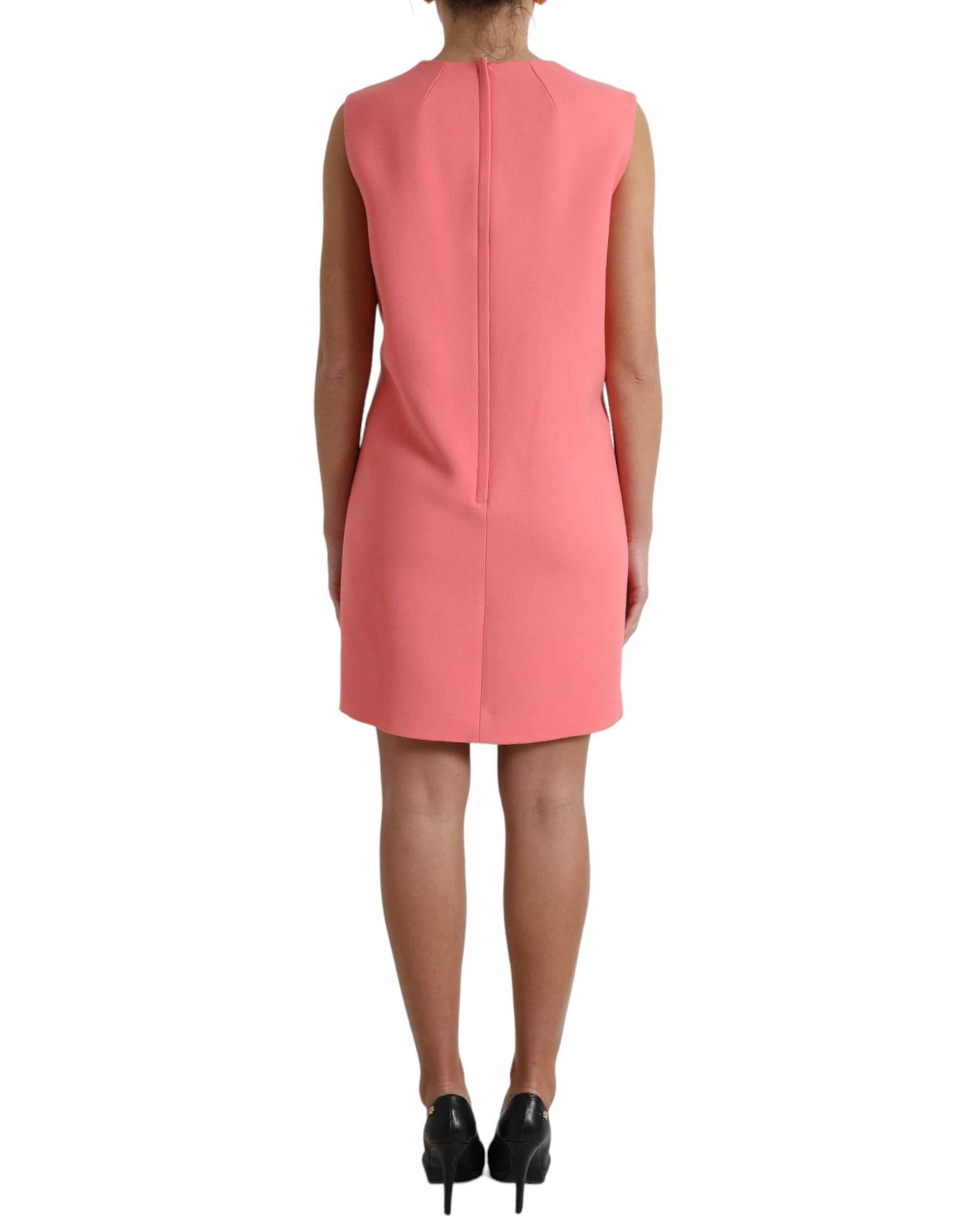 Dolce & Gabbana Chic Pink Sleeveless Shift Mini Dress - Hilstor
