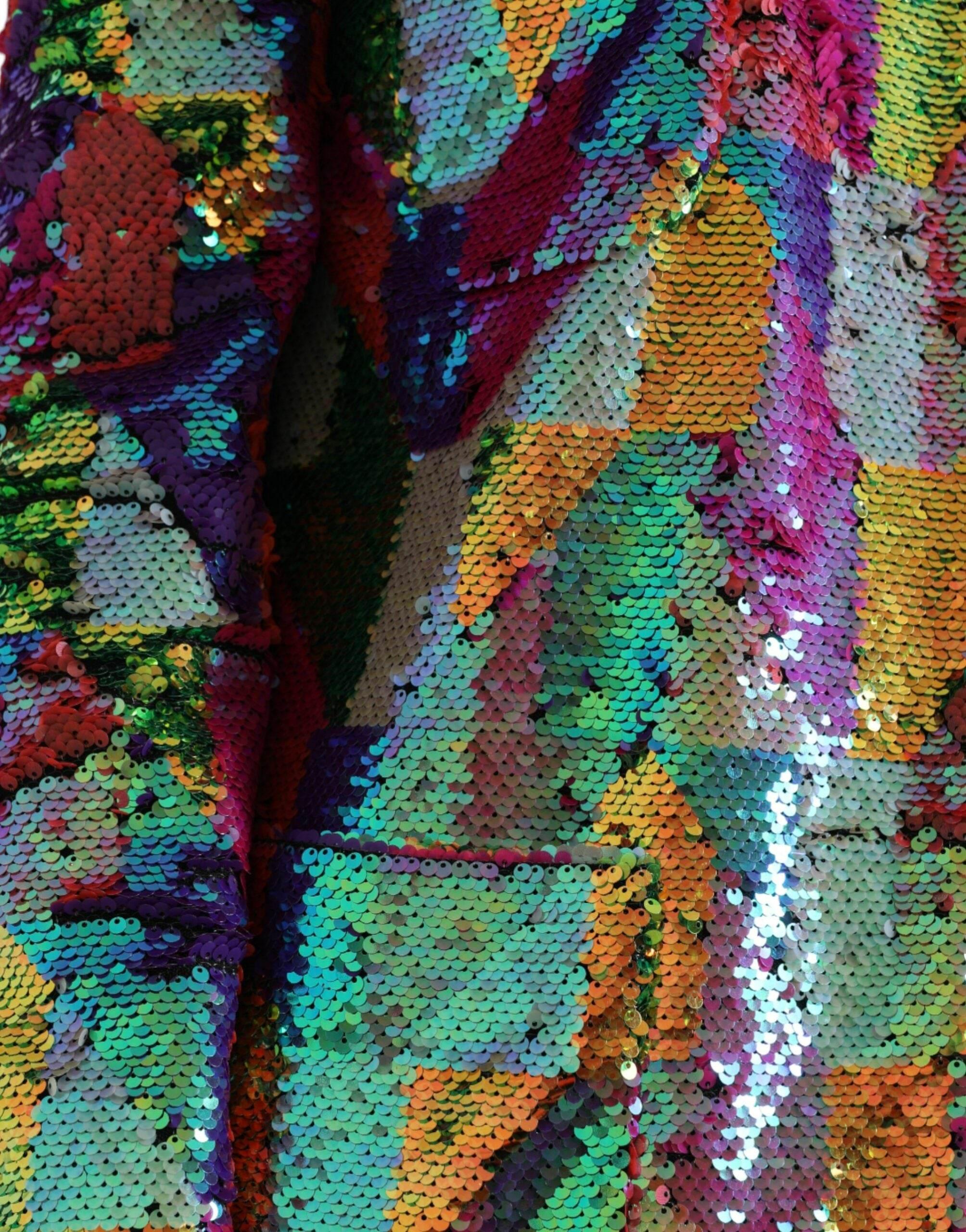 Dolce & Gabbana Multicolor Sequined Long Jacket - Hilstor