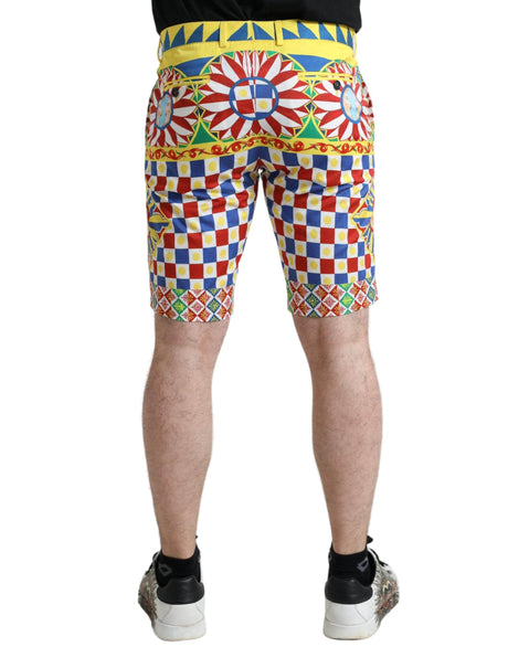 Dolce & Gabbana Multicolor Carretto Print Men Bermuda Shorts - Hilstor