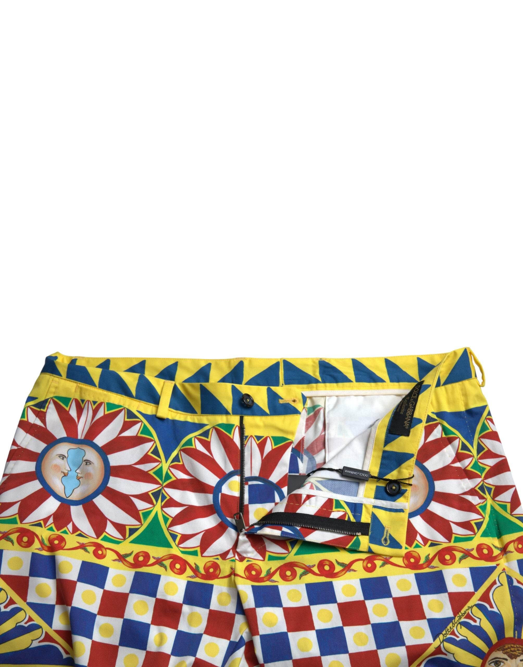Dolce & Gabbana Multicolor Carretto Print Men Bermuda Shorts - Hilstor