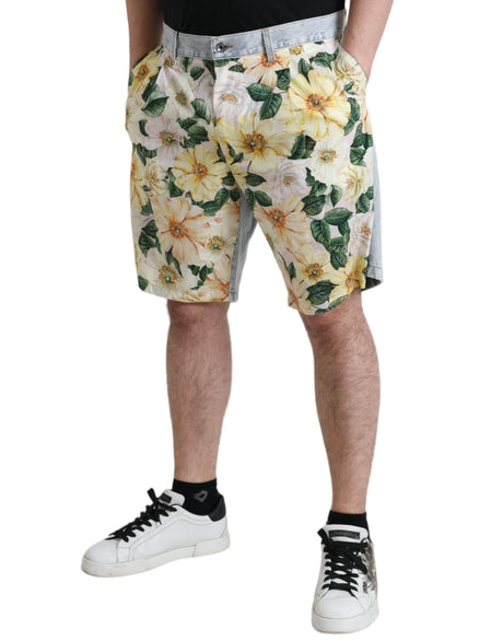 Dolce & Gabbana Multicolor Floral Cotton Bermuda Shorts - Hilstor