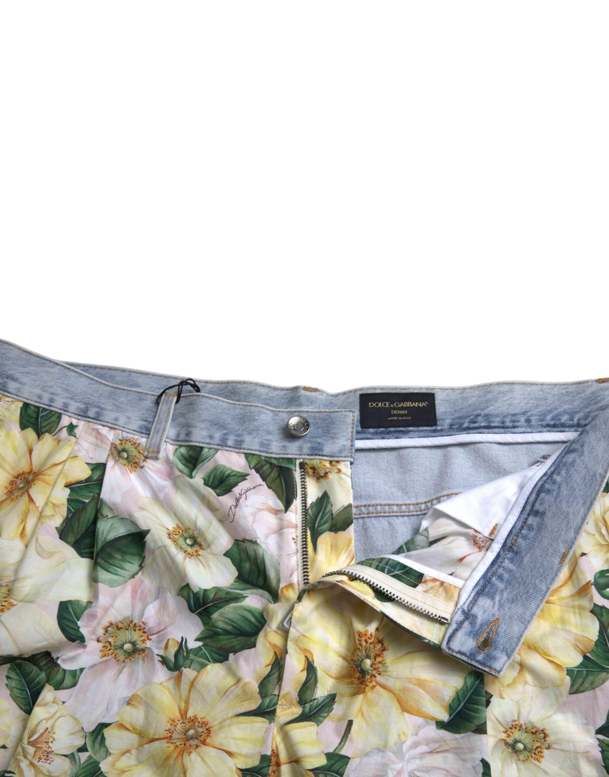 Dolce & Gabbana Multicolor Floral Cotton Bermuda Shorts - Hilstor
