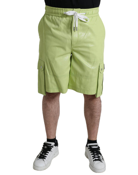 Dolce & Gabbana Light Green Cotton Men Cargo Bermuda Shorts - Hilstor