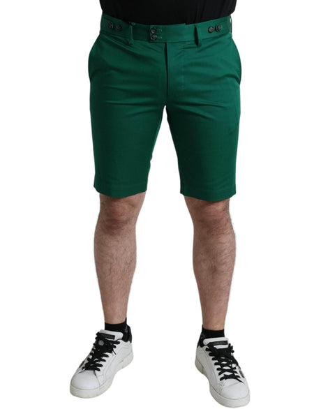 Dolce & Gabbana Deep Green Cotton Stretch Men Bermuda Shorts - Hilstor