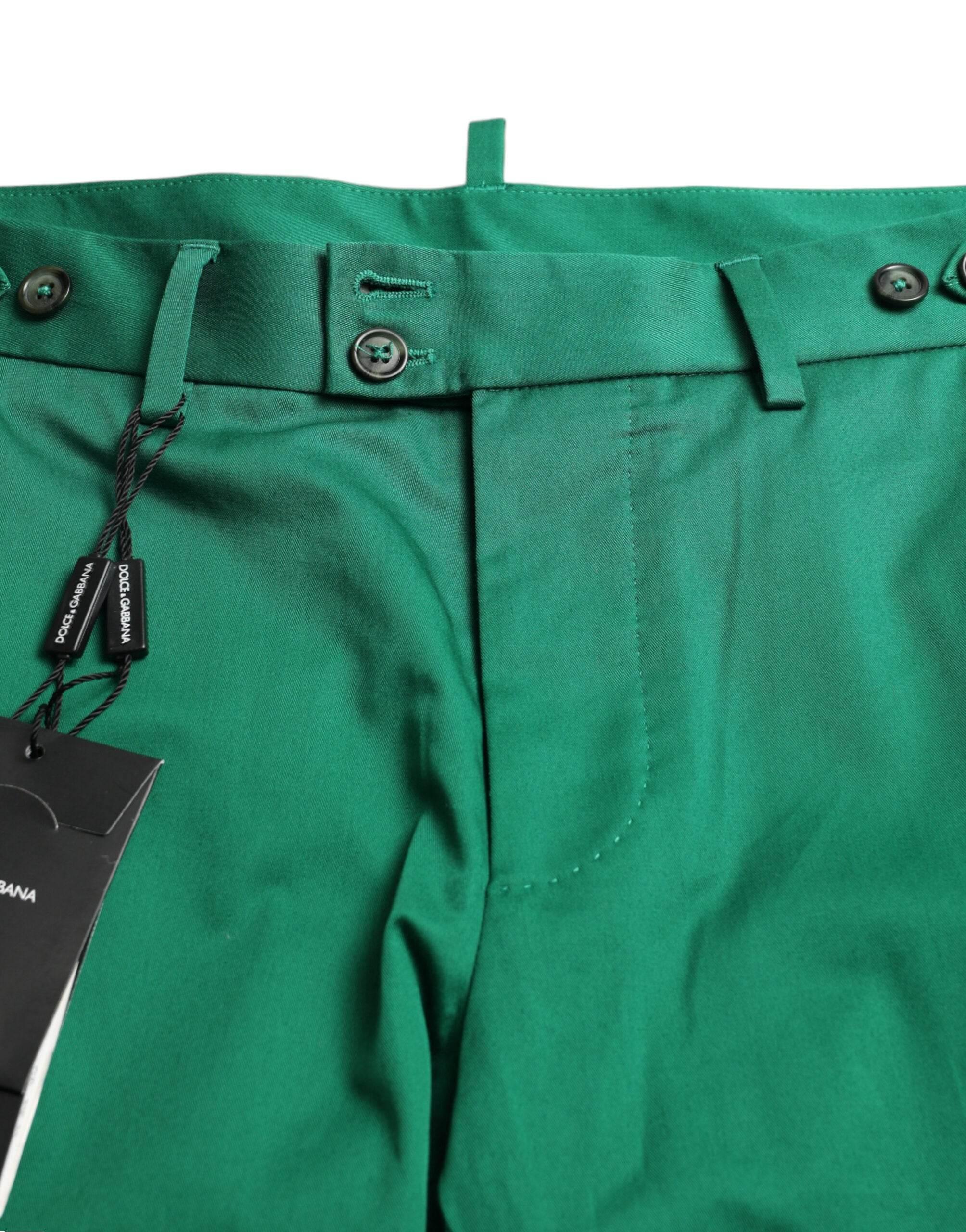 Dolce & Gabbana Deep Green Cotton Stretch Men Bermuda Shorts - Hilstor