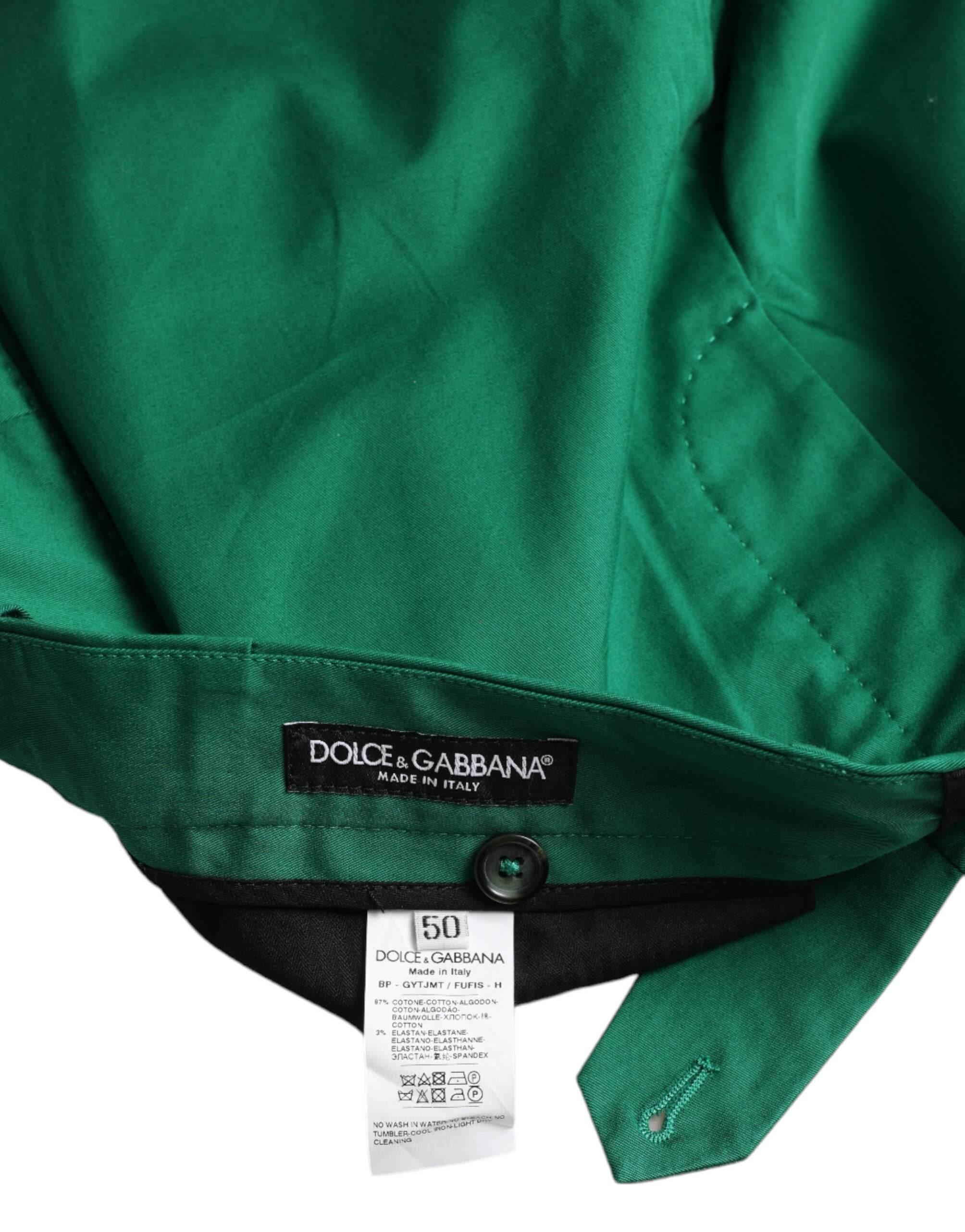 Dolce & Gabbana Deep Green Cotton Stretch Men Bermuda Shorts - Hilstor