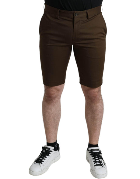 Dolce & Gabbana Brown Cotton Stretch Men Bermuda Shorts - Hilstor