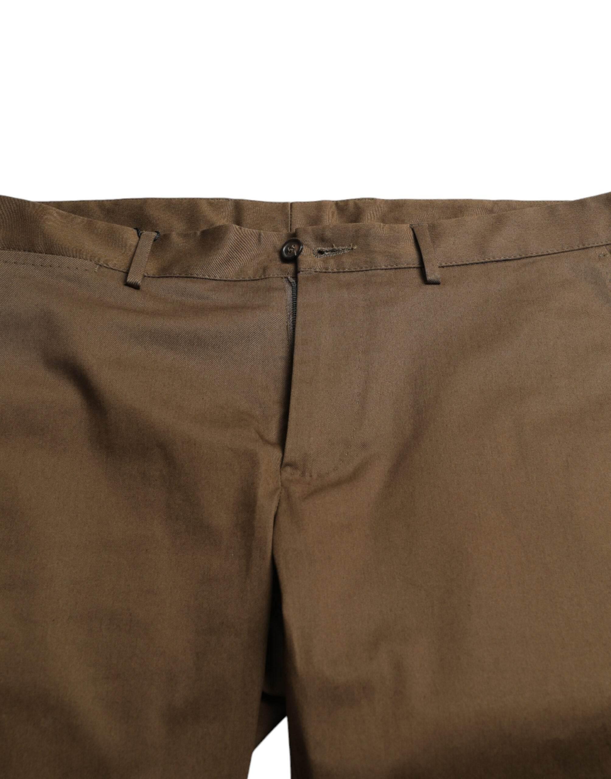 Dolce & Gabbana Brown Cotton Stretch Men Bermuda Shorts - Hilstor