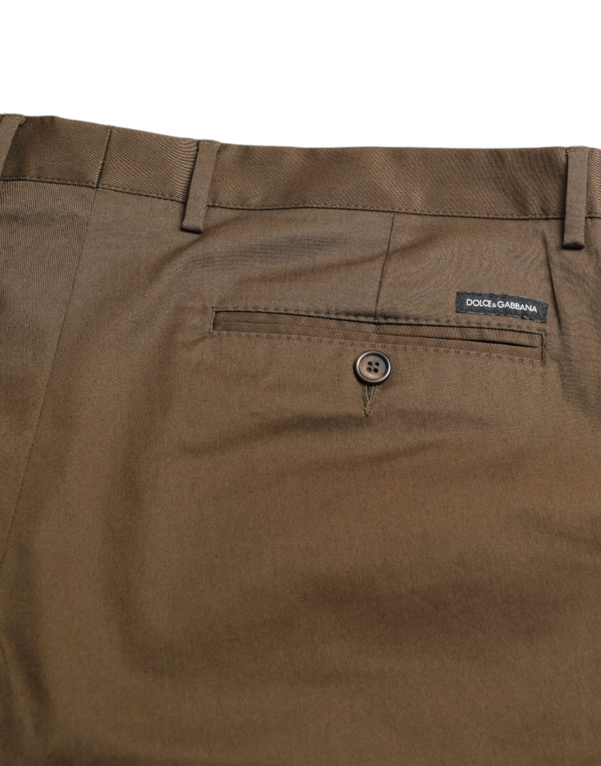 Dolce & Gabbana Brown Cotton Stretch Men Bermuda Shorts - Hilstor