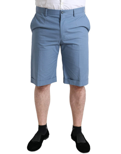 Dolce & Gabbana Sky Blue Cotton Bermuda Shorts - Hilstor