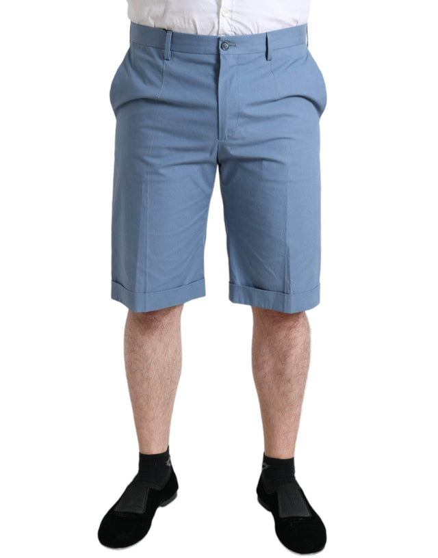 Dolce & Gabbana Sky Blue Cotton Bermuda Shorts - Hilstor