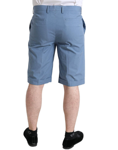 Dolce & Gabbana Sky Blue Cotton Bermuda Shorts - Hilstor