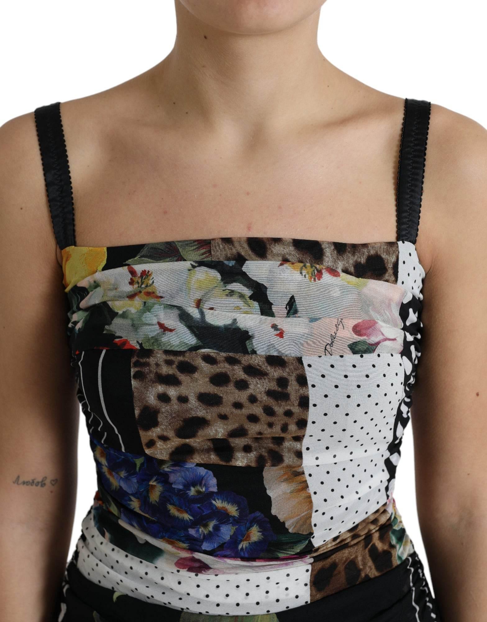Dolce & Gabbana Elegant Patchwork Silk Midi Dress - Hilstor