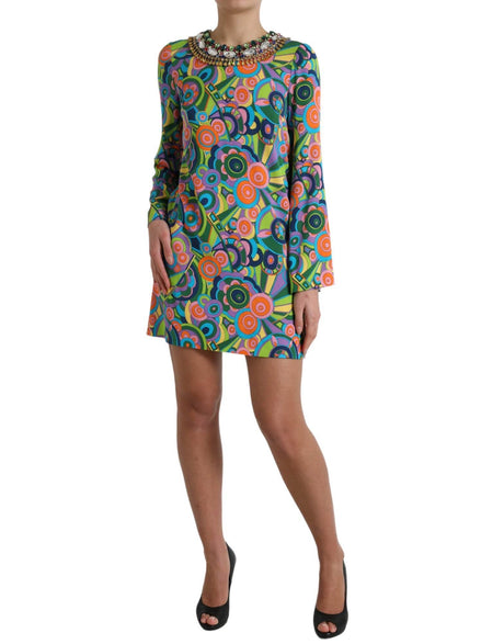 Dolce & Gabbana Multicolor Geometric Silk Mini Dress - Hilstor