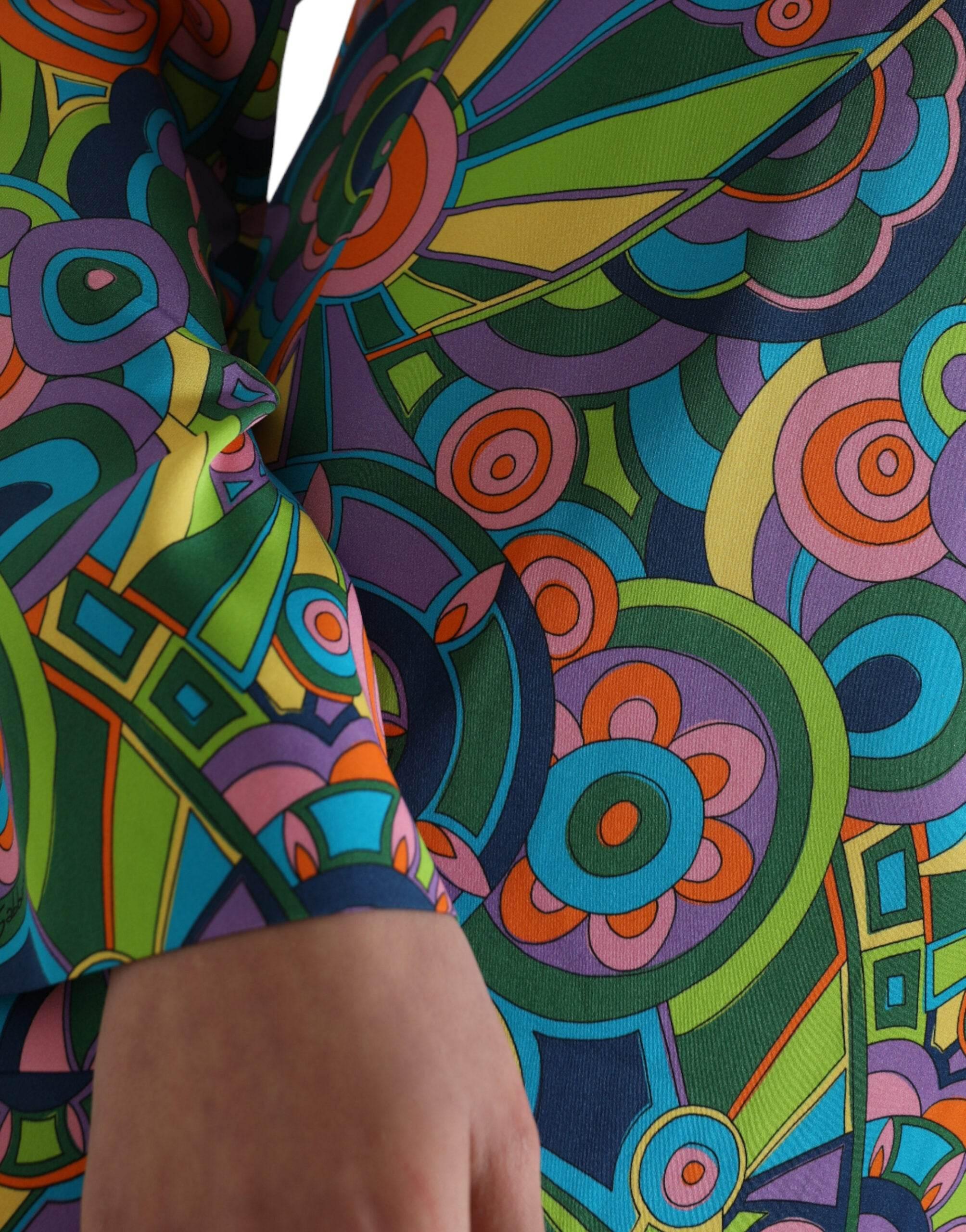 Dolce & Gabbana Multicolor Geometric Silk Mini Dress - Hilstor