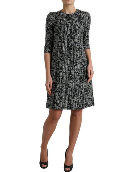 Dolce & Gabbana Black Chevron Polyester Shift Mini Dress - Hilstor