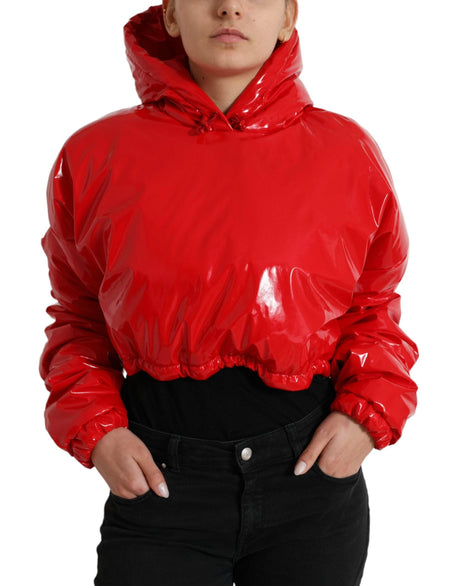 Dolce & Gabbana Chic Shiny Red Cropped Jacket - Hilstor
