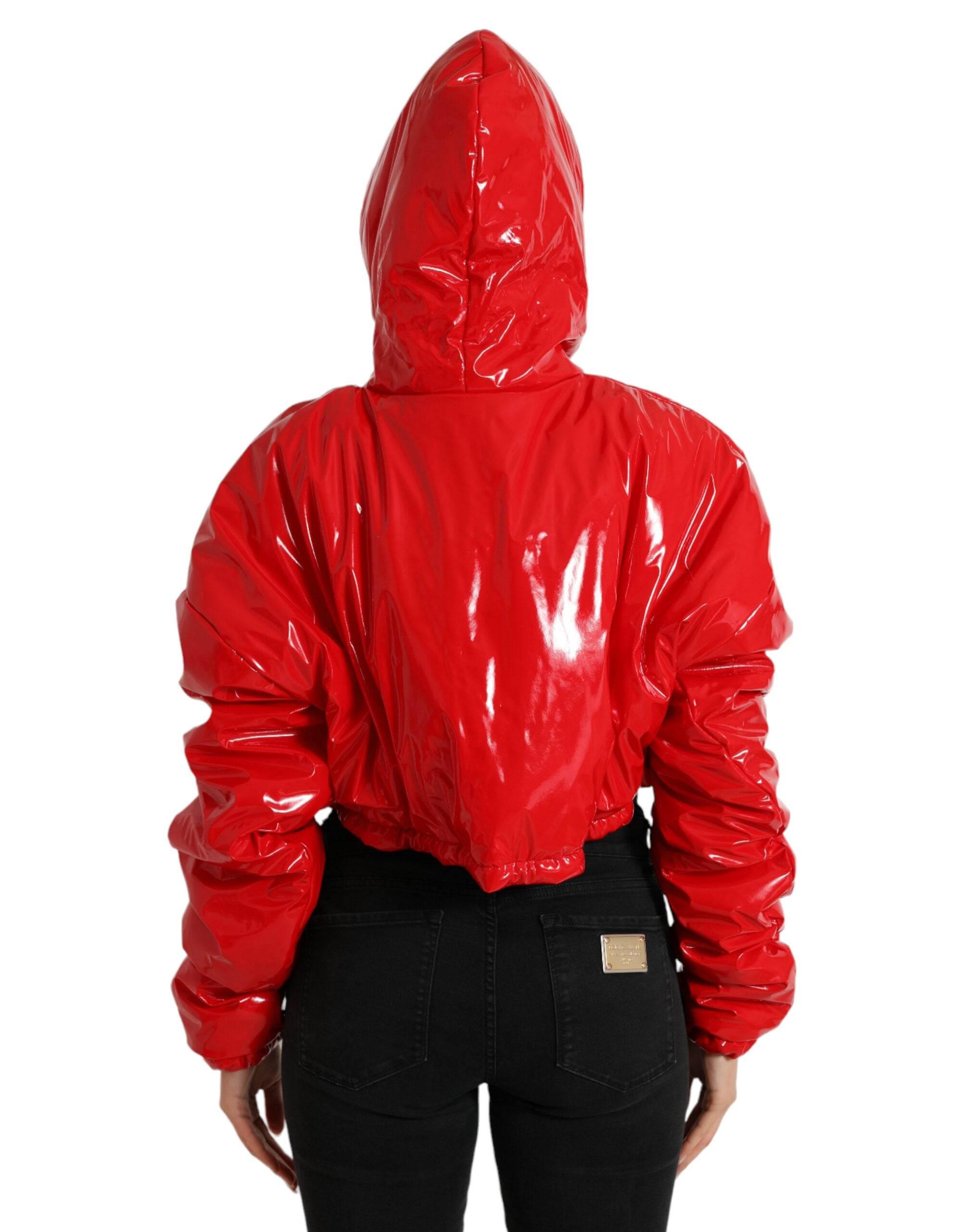 Dolce & Gabbana Chic Shiny Red Cropped Jacket - Hilstor