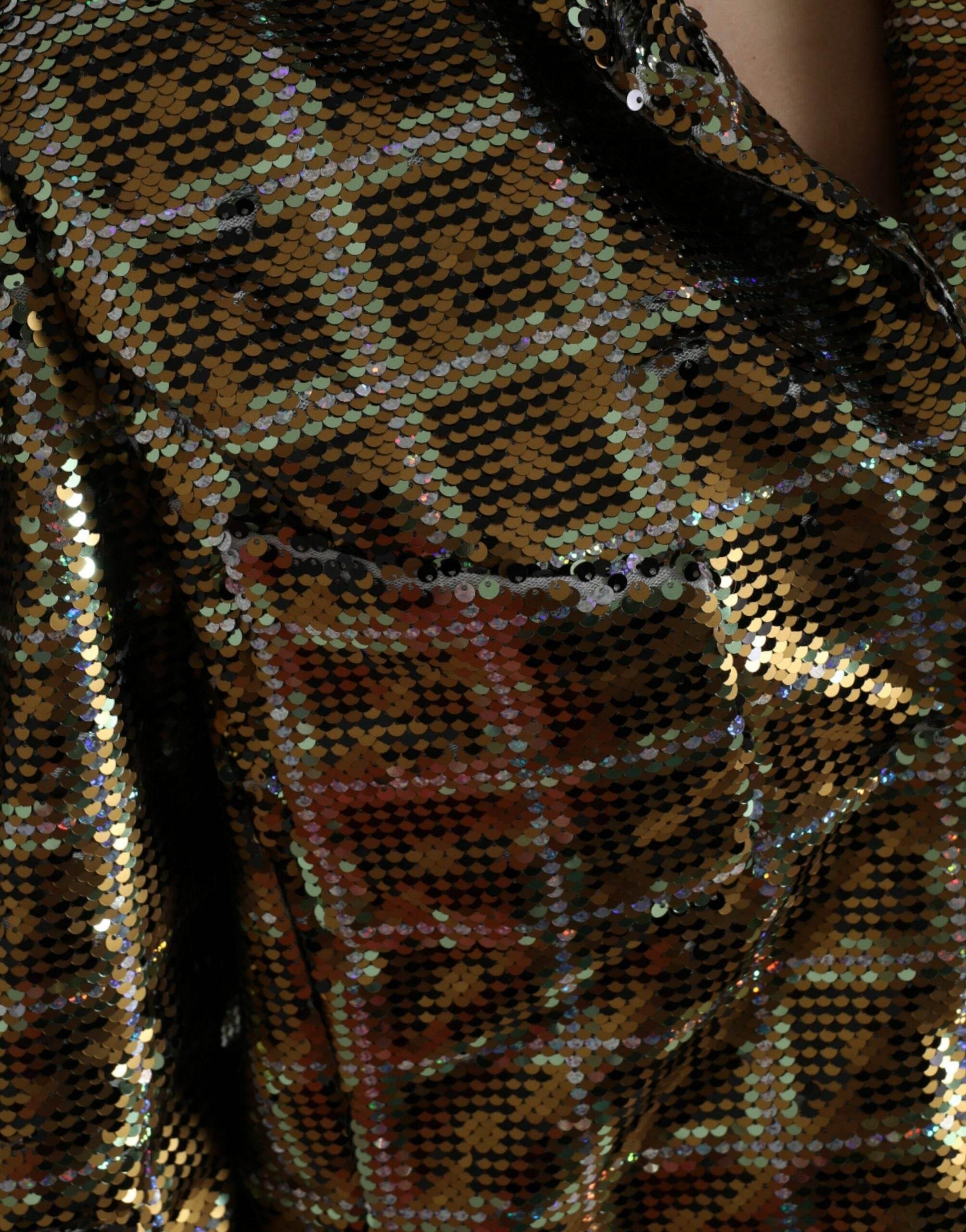 Dolce & Gabbana Multicolor Sequined Cropped Jacket - Hilstor